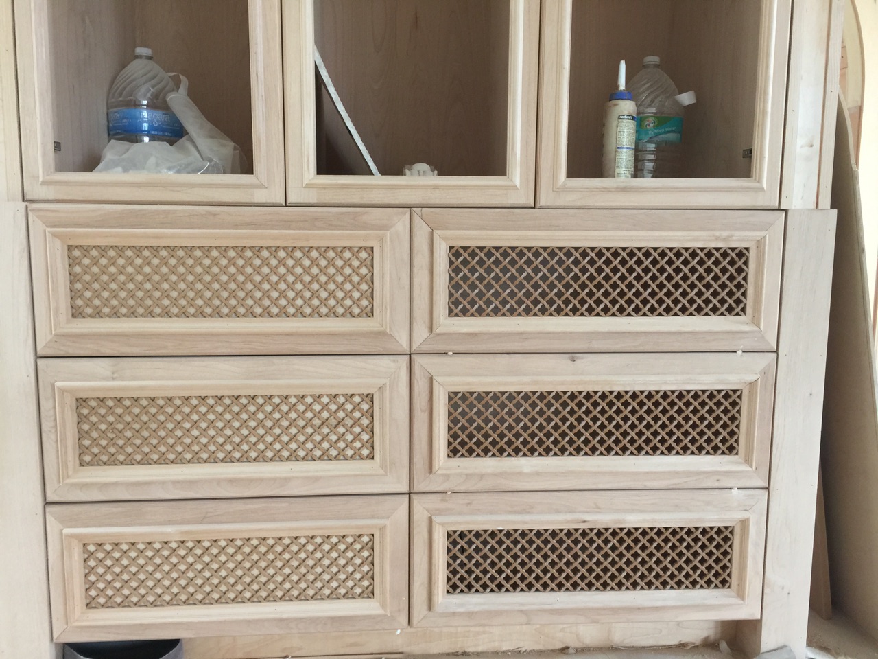 Custom resin cabinet inserts